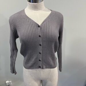 Honeydew button down 3/4 sweater